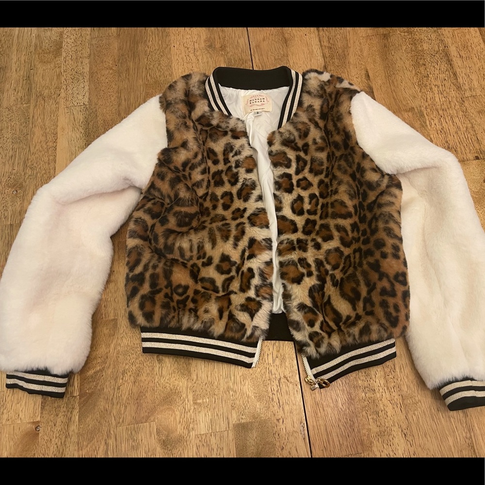 Hannah Banana Leopard Bomber Jacket